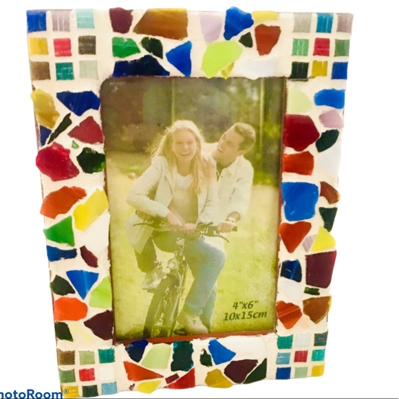 Colorful Mosaic Ceramic / Glass Tile Photo Frame - Picture 1 of 9
